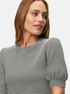 zero Shirts & Tops<Damen Strukturshirt schwarz weiß gemustert