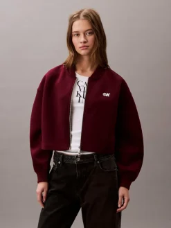 Calvin Klein Jeans Sweatshirts & Sweatjacken<Damen Sweatjacke bordeaux uni