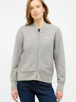 Mustang Sweatshirts & Sweatjacken<Damen Sweatjacke grau uni