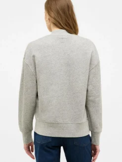 Mustang Sweatshirts & Sweatjacken<Damen Sweatjacke grau uni