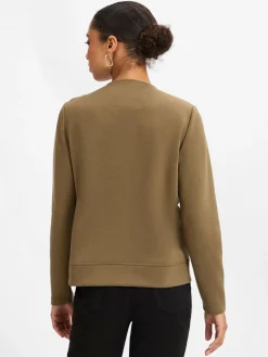 comma casual identity Sweatshirts & Sweatjacken<Damen Sweatjacke khaki uni