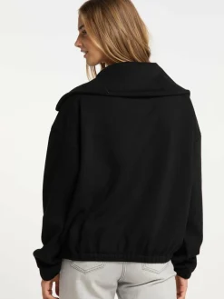 MyMo Sweatshirts & Sweatjacken<Damen Sweatjacke schwarz uni