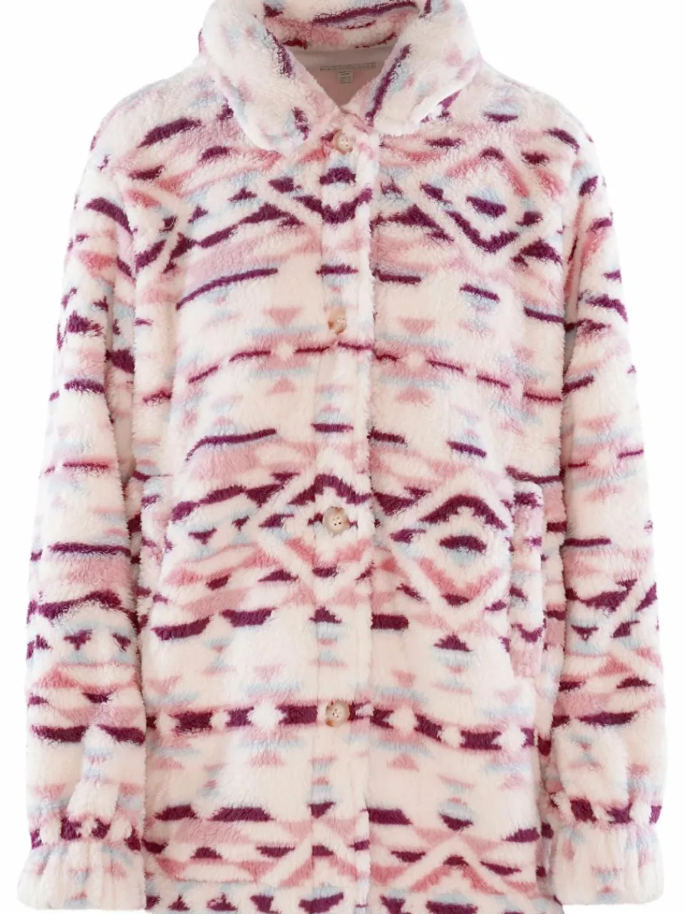 PJ Salvage Sweatshirts & Sweatjacken<Damen Sweatjacke - Cozy Shacket mehrfarbig gemustert