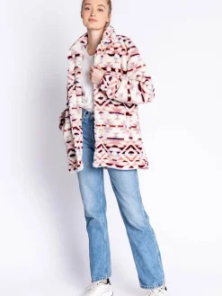 PJ Salvage Sweatshirts & Sweatjacken<Damen Sweatjacke - Cozy Shacket mehrfarbig gemustert