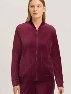 Hanro Sweatshirts & Sweatjacken<Damen Sweatjacke - Favourites bordeaux uni