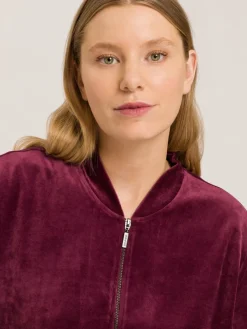 Hanro Sweatshirts & Sweatjacken<Damen Sweatjacke - Favourites bordeaux uni