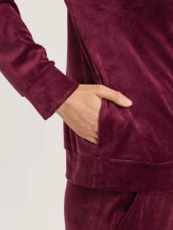 Hanro Sweatshirts & Sweatjacken<Damen Sweatjacke - Favourites bordeaux uni