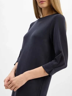 comma Kleider<Damen Sweatkleid marine uni