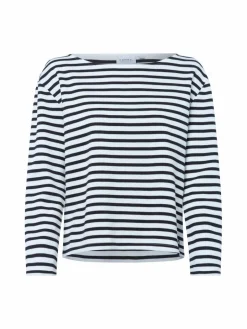 comma casual identity Sweatshirts & Sweatjacken<Damen Sweatshirt schwarz ecru gestreift