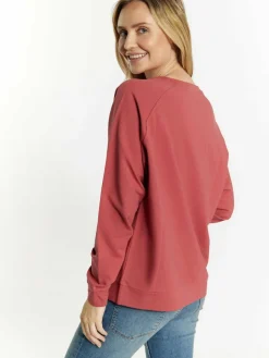 Usha Sweatshirts & Sweatjacken<Damen Sweatshirt rot uni