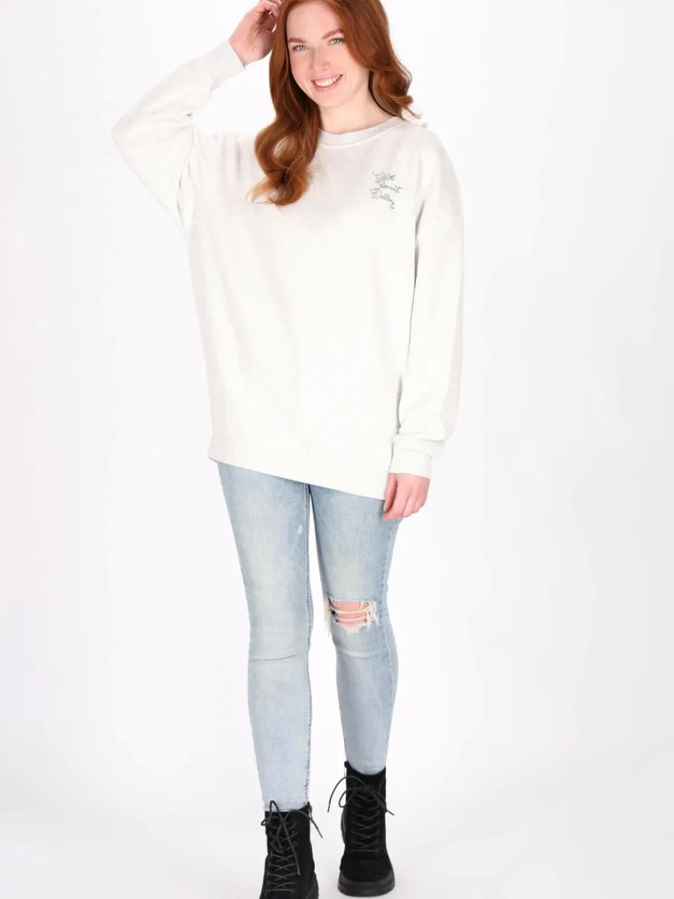 Dreimaster Sweatshirts & Sweatjacken<Damen Sweatshirt weiß uni