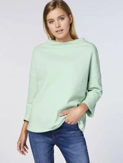 Detto Fatto Sweatshirts & Sweatjacken<Damen Sweatshirt mint grün uni