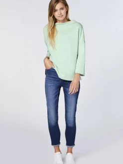 Detto Fatto Sweatshirts & Sweatjacken<Damen Sweatshirt mint grün uni