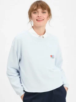 american vintage Sweatshirts & Sweatjacken<Damen Sweatshirt hellblau uni