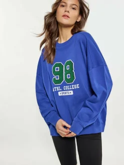 MyMo Sweatshirts & Sweatjacken<Damen Sweatshirt blau uni