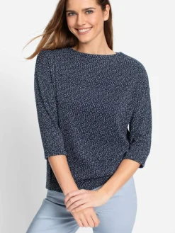 Olsen Sweatshirts & Sweatjacken<Damen Sweatshirt blau bedruckt