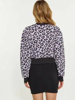 MyMo Sweatshirts & Sweatjacken<Damen Sweatshirt lila gemustert