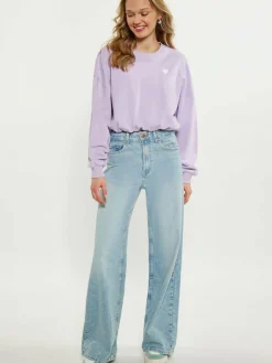 MyMo Sweatshirts & Sweatjacken<Damen Sweatshirt purple uni