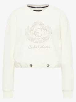 Carlo Colucci Sweatshirts & Sweatjacken<Damen Sweatshirt - De Bacco weiß gemustert
