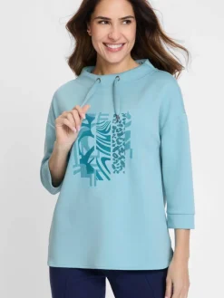 Olsen Sweatshirts & Sweatjacken<Damen Sweatshirt - Cora türkis bedruckt