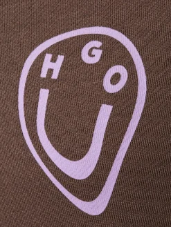 HUGO BLUE Sweatshirts & Sweatjacken<Damen Sweatshirt - Oversized Crew_B_3 braun rosa bedruckt