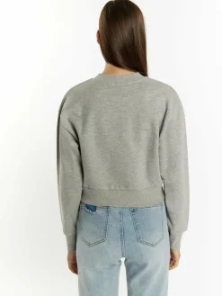 MyMo Sweatshirts & Sweatjacken<Damen Sweatshirt cropped grau meliert