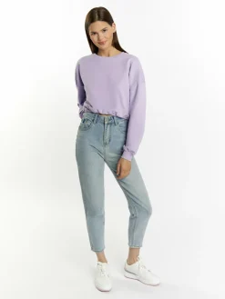 MyMo Sweatshirts & Sweatjacken<Damen Sweatshirt cropped lila uni