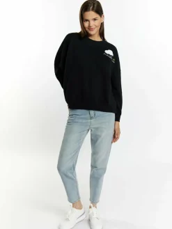 Damen MyMo Sweatshirts & Sweatjacken>Damen Sweatshirt mit Applikation