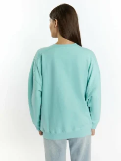 MyMo Sweatshirts & Sweatjacken<Damen Sweatshirt mit Applikation aqua bedruckt
