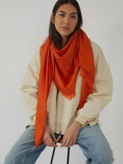 Codello Schals & Tücher<Damen Tücher - "HAPPY FOLK" orange bedruckt