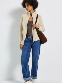 Street One Jacken & Westen<Damen Teddy-Jacke beige uni