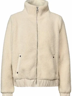 Street One Jacken & Westen<Damen Teddy-Jacke beige uni