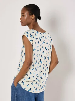 Apricot Blusen<Damen Top beige bedruckt