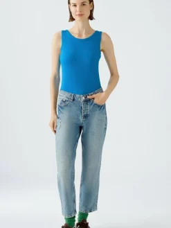 Oui Shirts & Tops<Damen Top blau uni