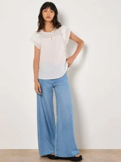 Apricot Blusen<Damen Top weiß uni