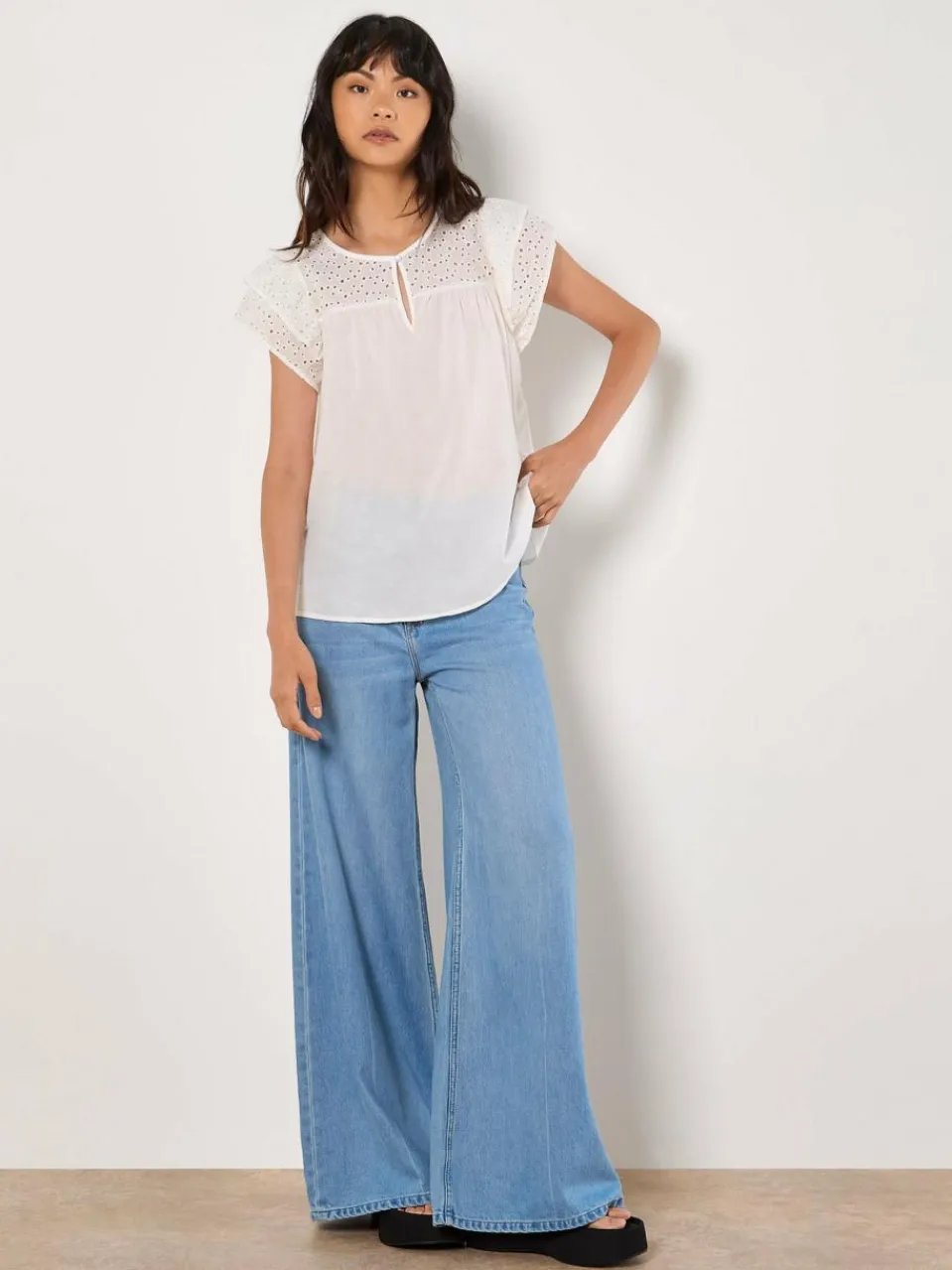 Apricot Blusen<Damen Top weiß uni