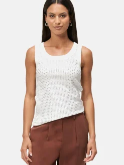 zero Shirts & Tops<Damen Top beige weiß uni