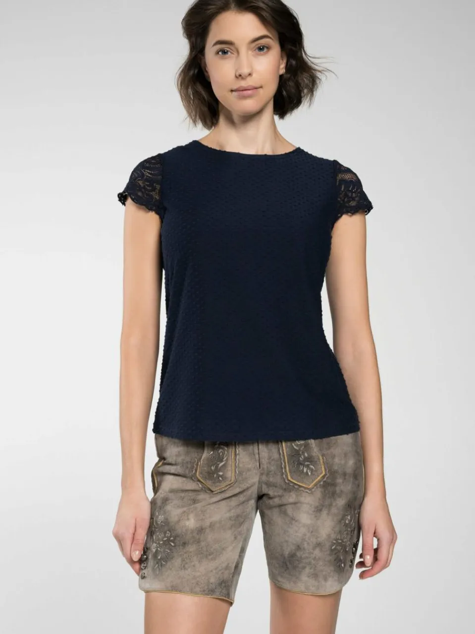 Spieth & Wenksy Blusen<Damen Trachtenblusen - Fanja blau gepunktet