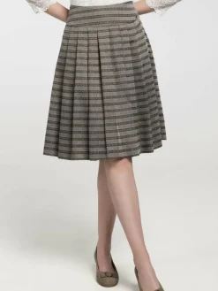 Spieth & Wenksy Röcke<Damen Trachtenrock - Babette taupe gestreift