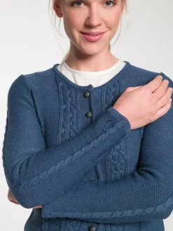 Spieth & Wenksy Pullover & Strickjacken<Damen Trachtenstrickjacke - Bonn blau uni