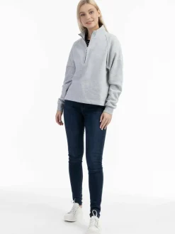 Dreimaster Sweatshirts & Sweatjacken<Damen Troyer hellgrau meliert