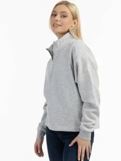 Dreimaster Sweatshirts & Sweatjacken<Damen Troyer hellgrau meliert