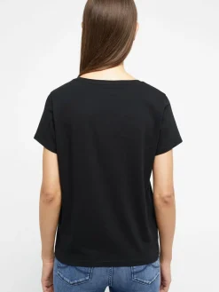 Mustang Shirts & Tops<Damen T-Shirt schwarz uni
