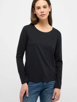 Mustang Shirts & Tops<Damen T-Shirt schwarz uni