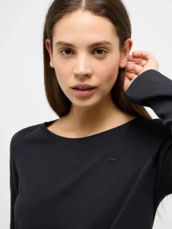 Mustang Shirts & Tops<Damen T-Shirt schwarz uni