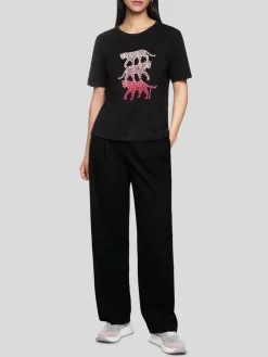 Marc Cain Shirts & Tops<Damen T-Shirt schwarz bedruckt