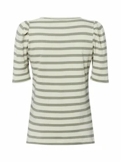 Marie Lund Shirts & Tops<Damen T-Shirt lind ecru gestreift
