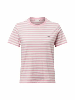 Gant Shirts & Tops<Damen T-Shirt rosa weiß gestreift