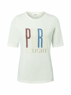 s.Oliver Shirts & Tops<Damen T-Shirt ecru mehrfarbig bedruckt