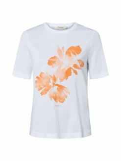 MAERZ Shirts & Tops<Damen T-Shirt weiß orange bedruckt